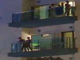 Blokes caught fucking on the balcony